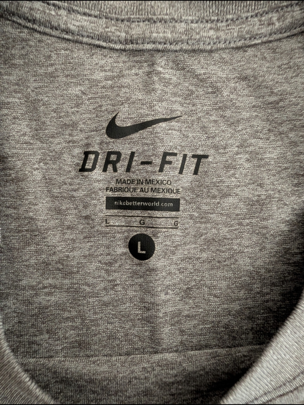Nike Men’s Gray Heather Dri-FIT Short Sleeve Tee - Picture 3 of 3